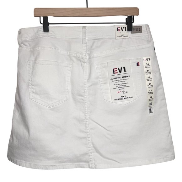 NWT EV1 White Denim Mini Skirt - Picture 2 of 7